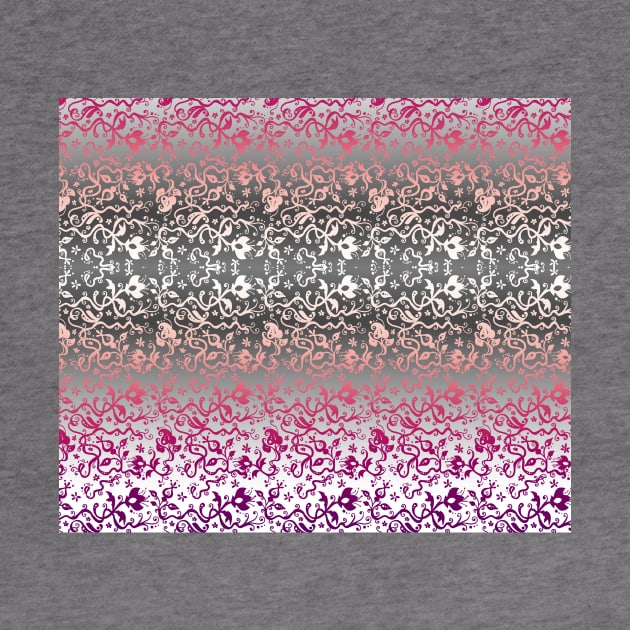 Pink and Gray Floral Pattern by saradaboru